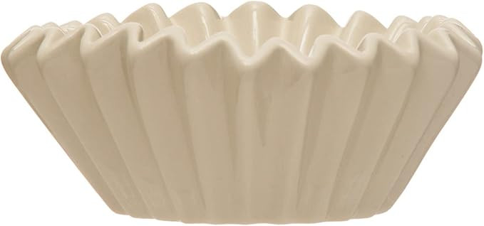 Creative Co-Op Fluted Stoneware, White Bowl | Amazon (US)
