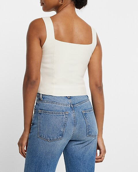 Scoop Neck Sleeveless Sweater Tank | Express