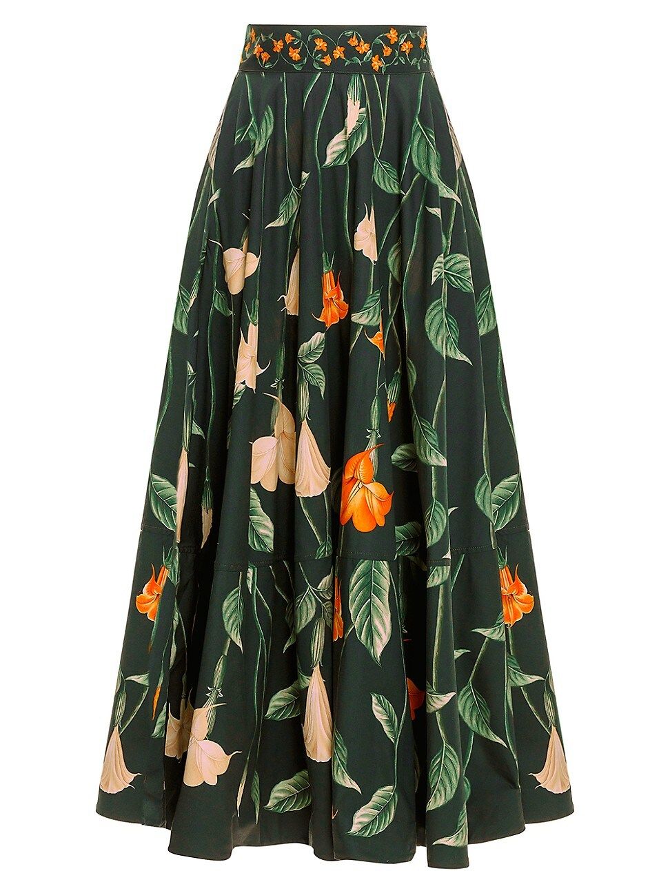 Women's Curandera Bergamota Floral Cotton Maxi Skirt - Size Medium | Saks Fifth Avenue