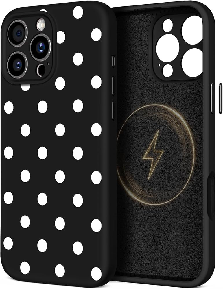 Uppuppy for iPhone 15 Pro Max Case Compatible with MagSafe,Black Polka Dot | Amazon (US)