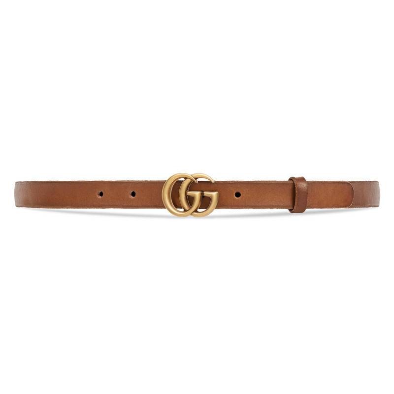 Leather belt with double G buckle | Gucci (US)