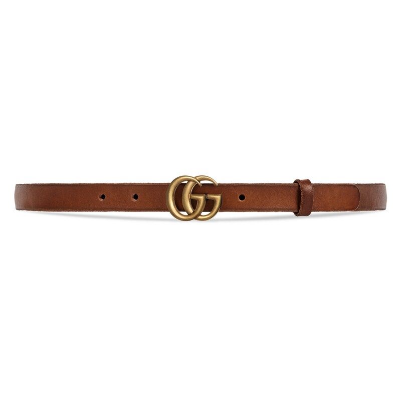 Leather belt with double G buckle | Gucci (US)