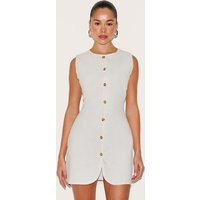 White Button Down Bodycon Dress | PrettyLittleThing US