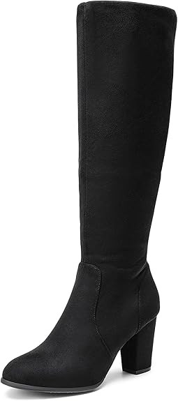 DREAM PAIRS Women's Chunky Heel Knee High Boots | Amazon (US)