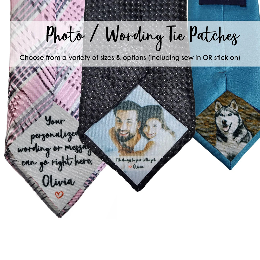 Photo Patch for Tie- Tie Photo Patch- Tie Photo Wedding- Wedding Tie Patch- Dad Tie Patch Wedding... | Etsy (US)
