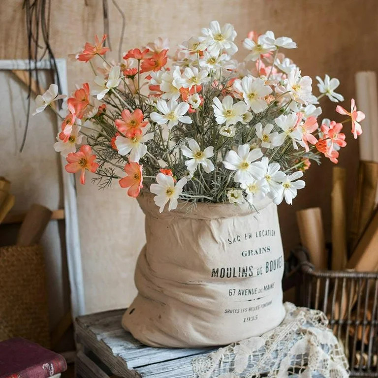 Silk Cosmos Stem in Orange or White 24" Tall | Walmart (US)