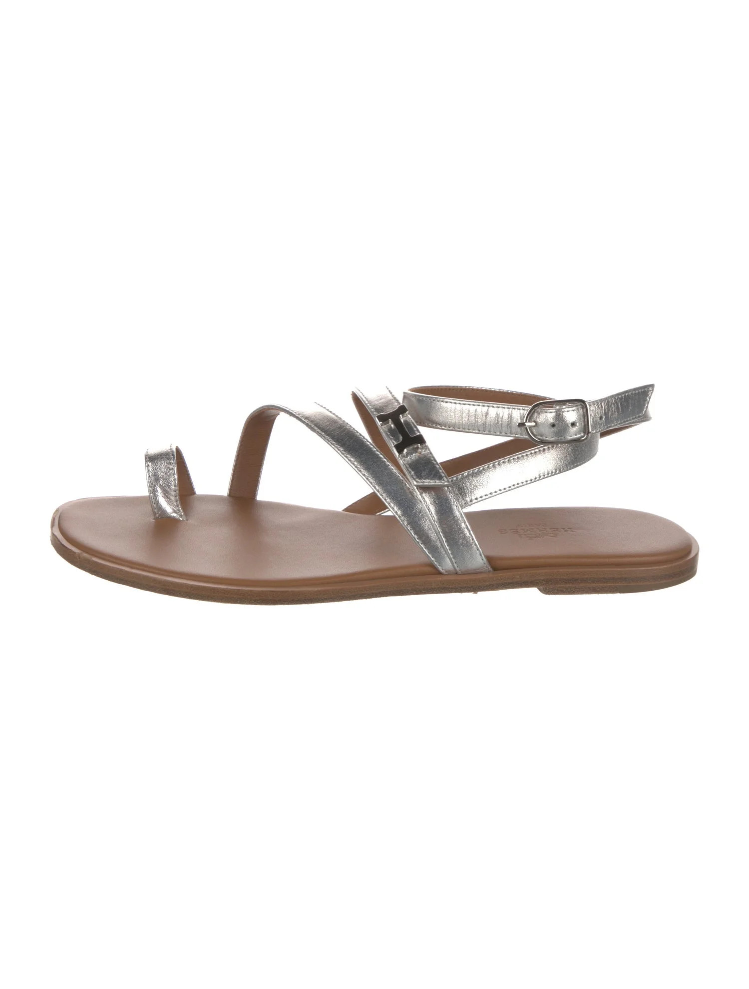Hermès Harmonie Leather Slingback Sandals - Metallic Sandals, Shoes - HER808169 | The RealReal | The RealReal