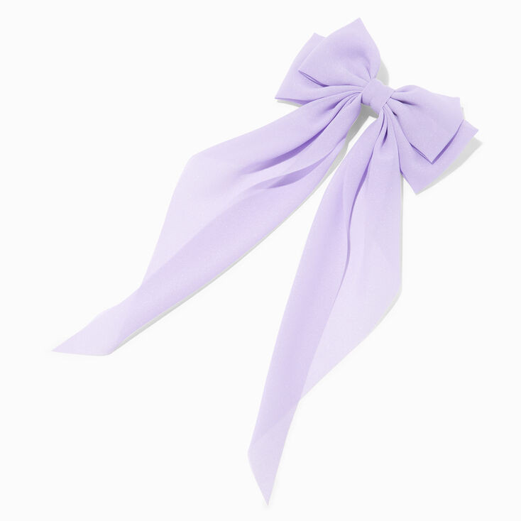 Lilac Long Tail Bow Hair Clip | Claire's (US)