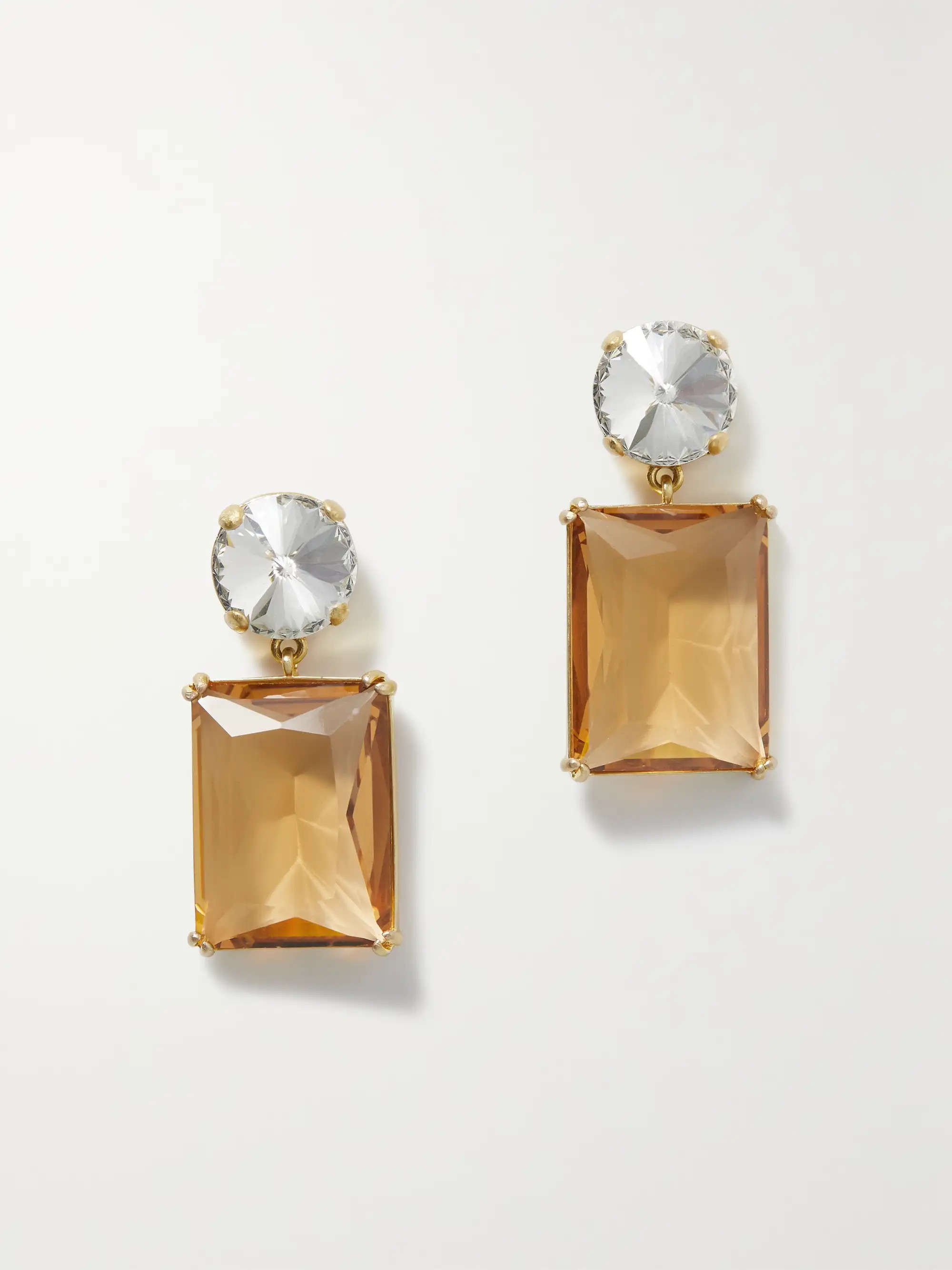 Gold-tone crystal earrings | NET-A-PORTER APAC