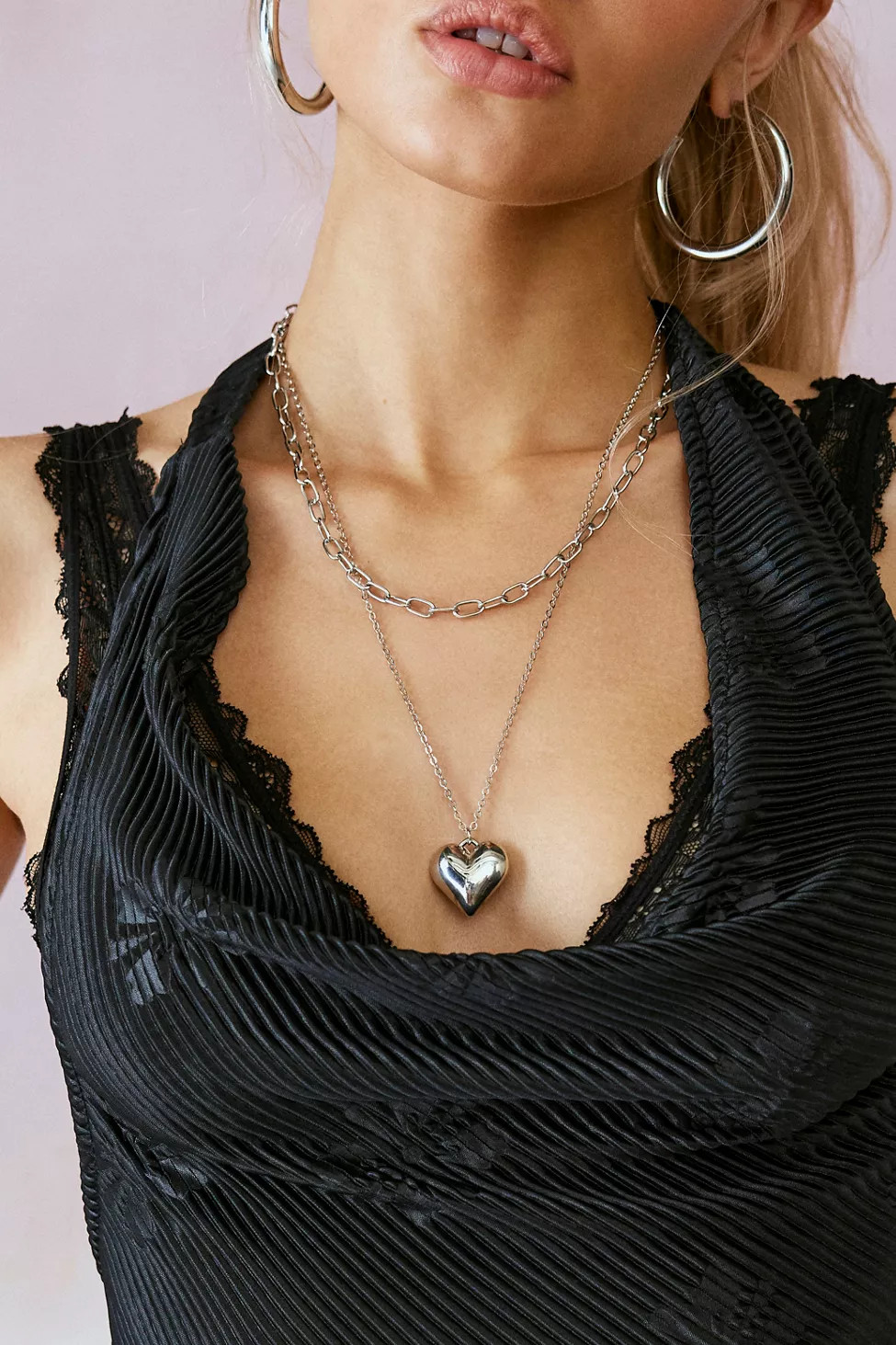 Essential Heart Charm Chain Layering Necklace Set | Urban Outfitters (US and RoW)