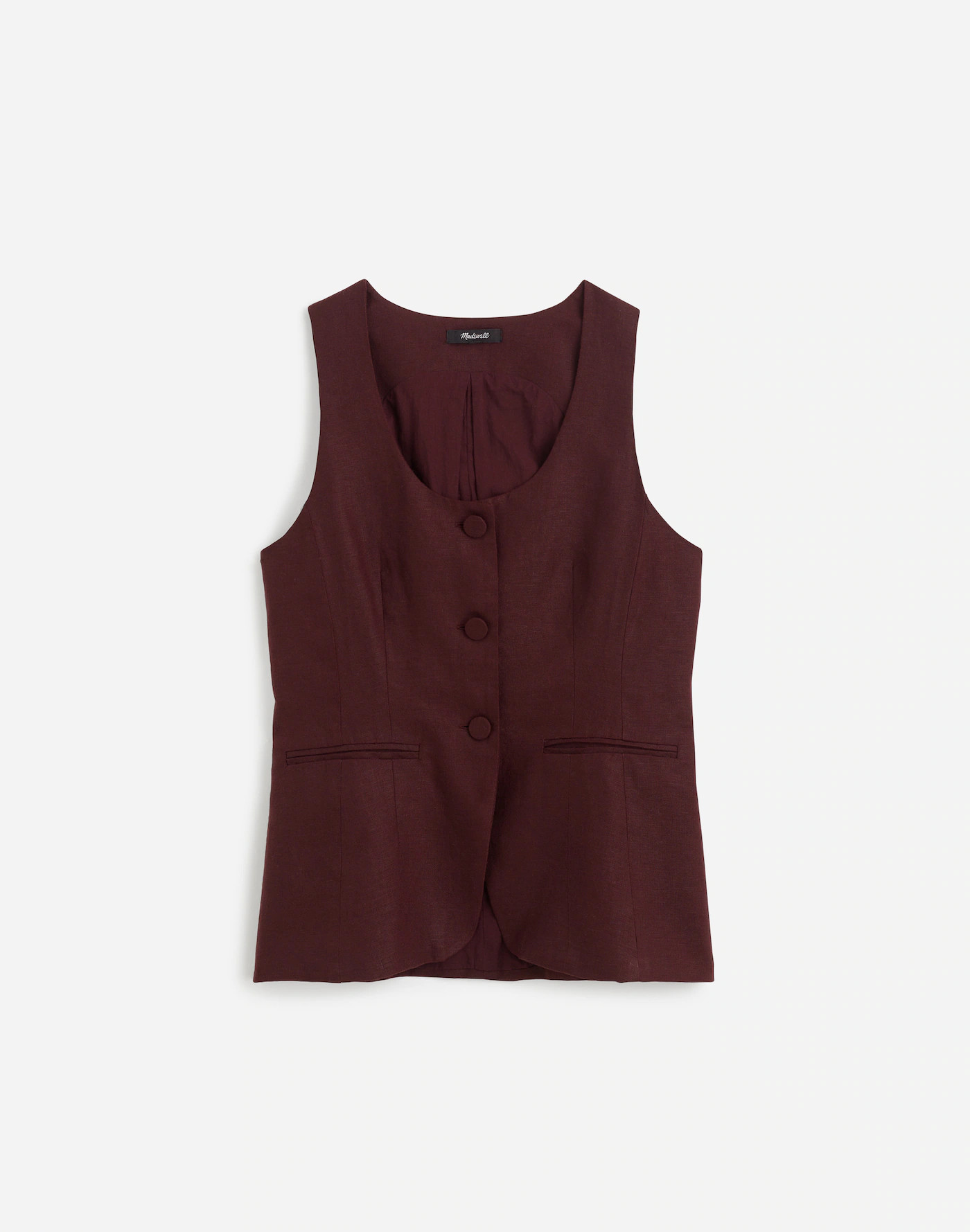 Linen Scoopneck Cutaway Vest | Madewell