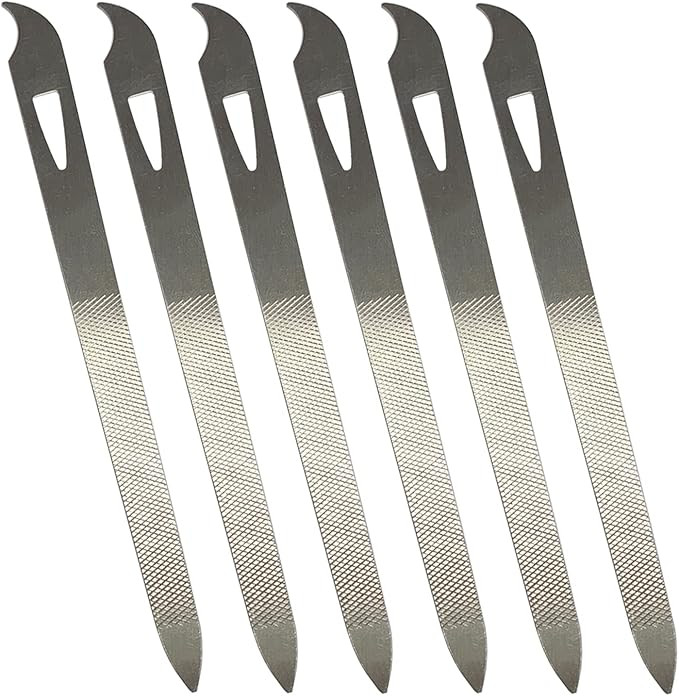 Nail Files for Natural Nails (6 Pack), Metal Nail File 5.5’’ Stainless Steel Thin Durable Nai... | Amazon (US)