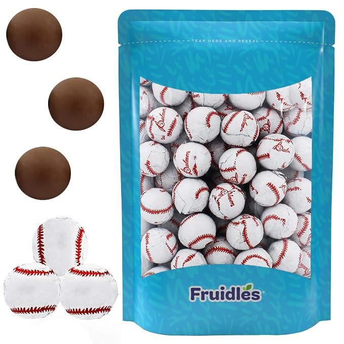 Premium Milk Chocolate Baseball, Sports Ball Chocolate, Individually Wrapped Mini Base Ball Choco... | Amazon (US)