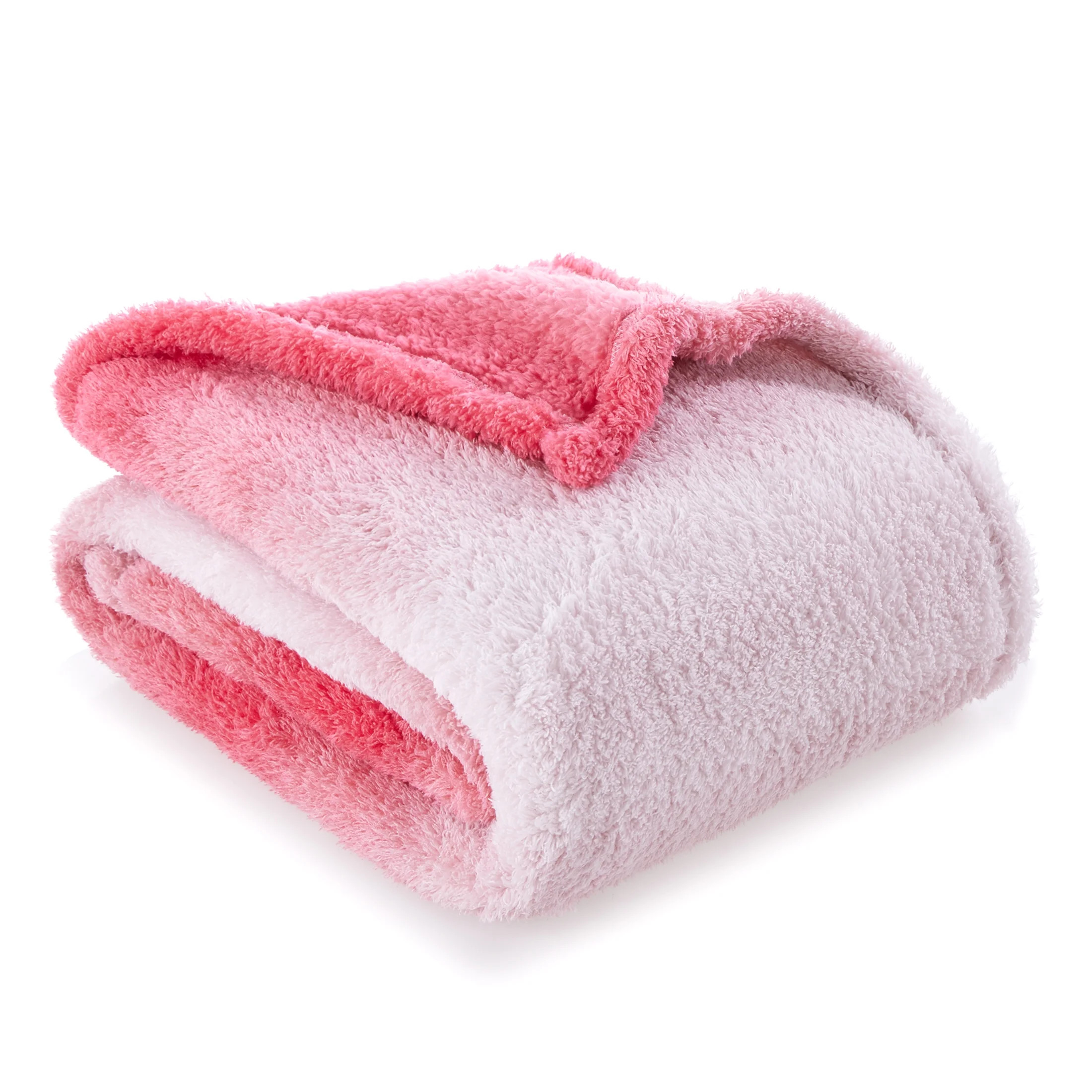 Mainstays Cozy Plush Pink Ombre Throw Blanket, Standard Throw | Walmart (US)
