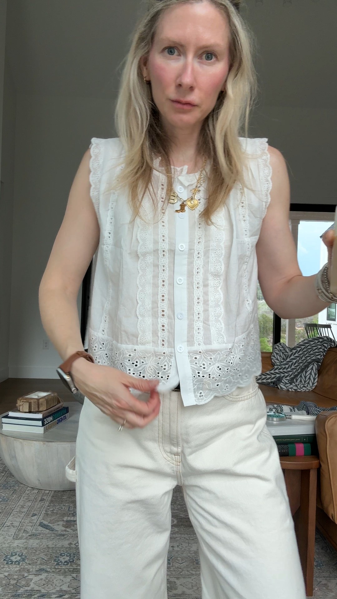 All white with kids. IYKYK. Obsessed with this Amazon find white boho look alike cotton top with white Abercrombie cargo jeans. The most perfect off white jeans I’ve found! 

#LTKSaleAlert #LTKFindsUnder100 #LTKSeasonal