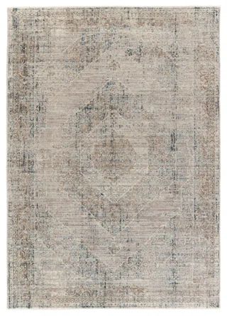 Davyion Machine Woven Performance Taupe/Blue Rug | Wayfair North America