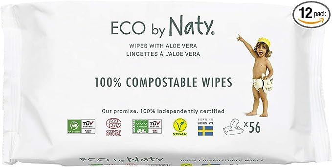 Eco by Naty Aloe Vera Baby Wipes – Plant Based Wipes, Compostable Baby and Newborn Hypoallergen... | Amazon (US)