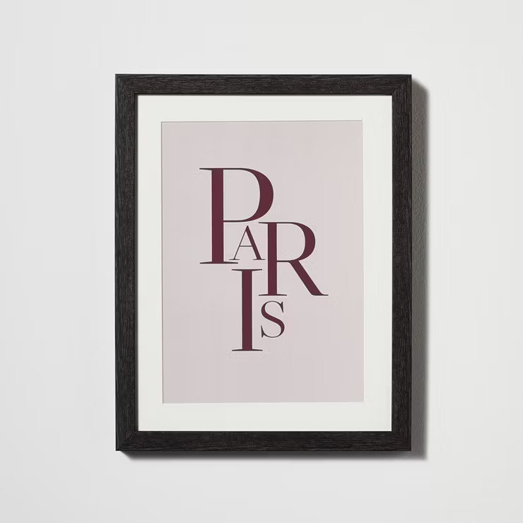 11" x 14" Paris Framed Under Glass with Mat Dark Wood - Threshold™ designed with Studio McGee | Target