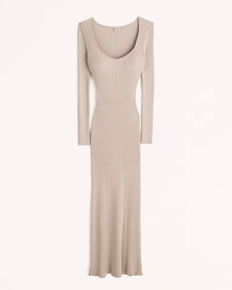 Women's Long-Sleeve Ribbed Maxi Sweater Dress | Women's Dresses & Jumpsuits | Abercrombie.com | Abercrombie & Fitch (US)