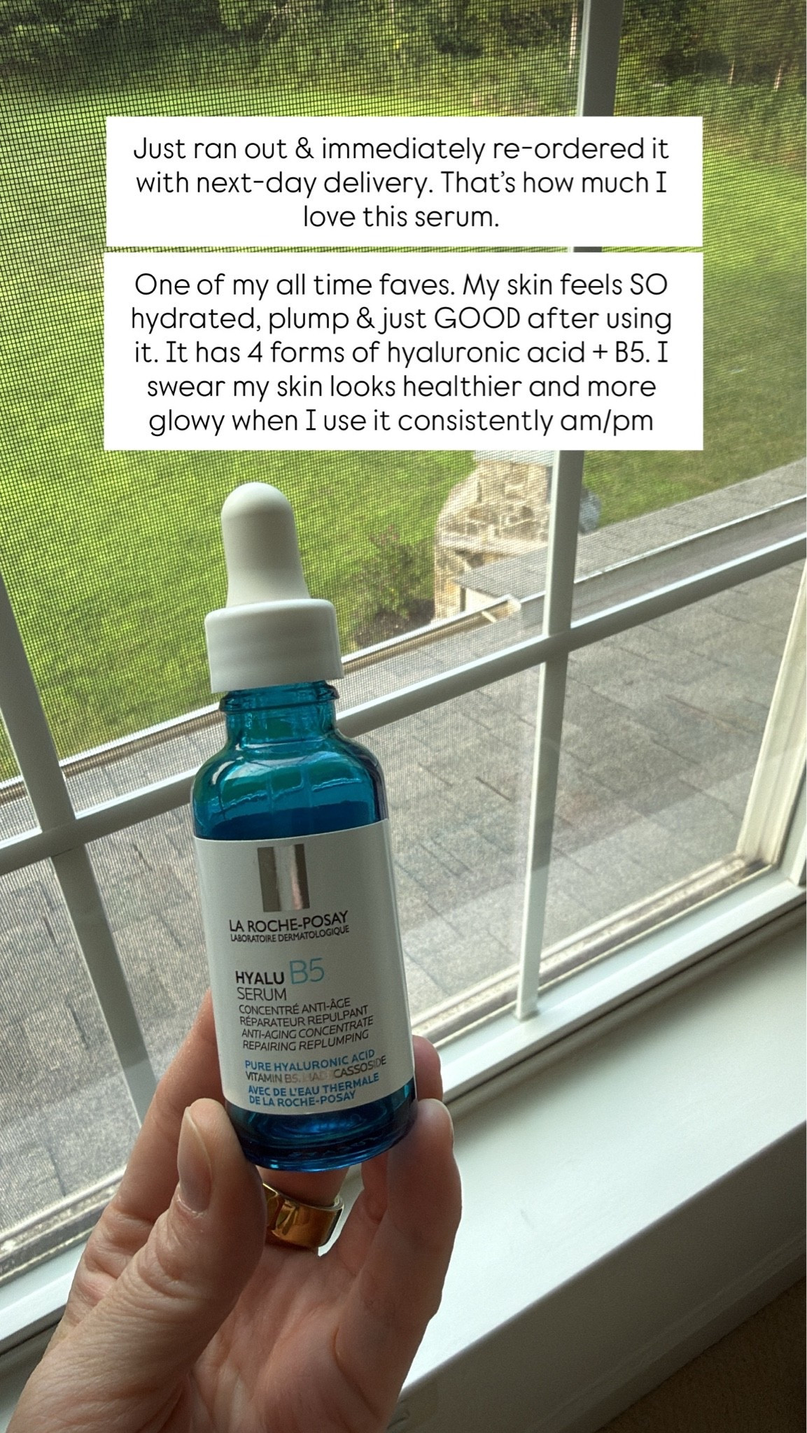Just ran out & immediately re-ordered it with next-day delivery.. That’s how much I love this serum.

One of my all-time favorites. My skin feels SO hydrated, plump & just GOOD after using it. It has 4 forms of hyaluronic acid + B5, and I swear my skin looks healthier and more glowy when I use it consistently.