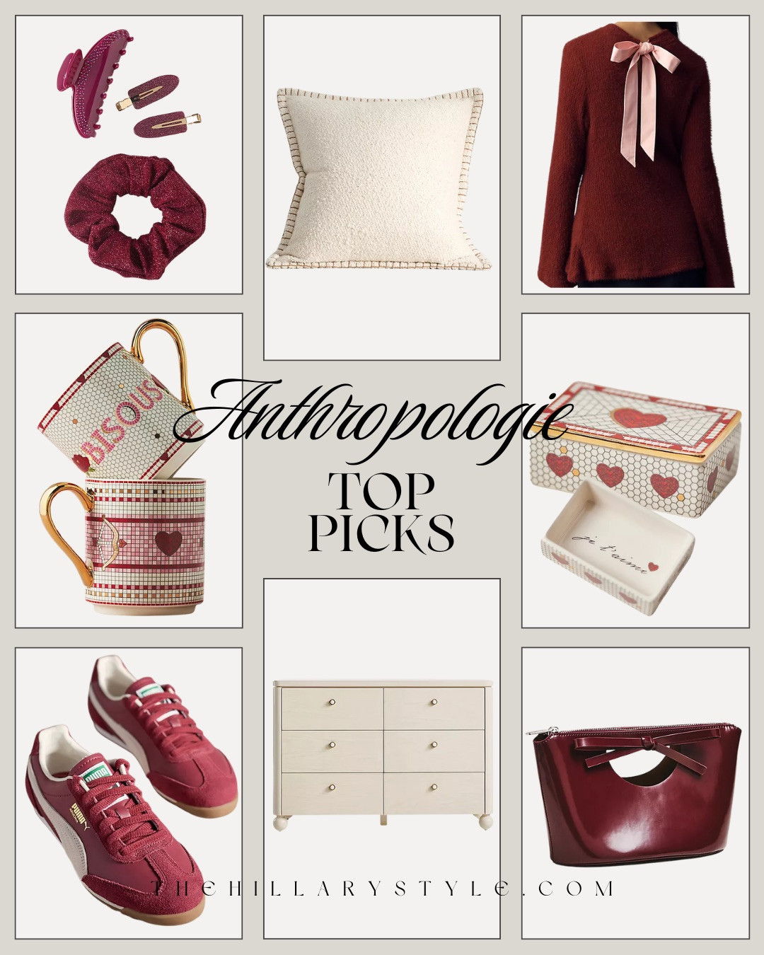 ANTHROPOLOGIE TOP PICKS — ROMANTIC, COZY & ELEVATED! A curated mix of Anthropologie favorites that blend cozy textures with timeless, feminine details. From soft home accents to charming accessories and statement pieces, these picks feel thoughtful, elevated, and perfect for adding a little romance to everyday life.

#Amazon #TheHillaryStyle #AnthropologieFinds #RomanticStyle #CozyDetails #ElevatedEveryday #HomeAndFashion #ValentineInspired #TimelessStyle 

 #LTKmomlife #LTKSeasonal #LTKOver40
