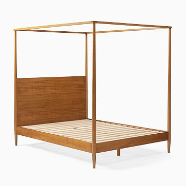 Mid-Century Canopy Bed, King, Acorn | West Elm (US)