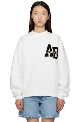 Off-White Miles Oversized Letterman Sweatshirt | SSENSE