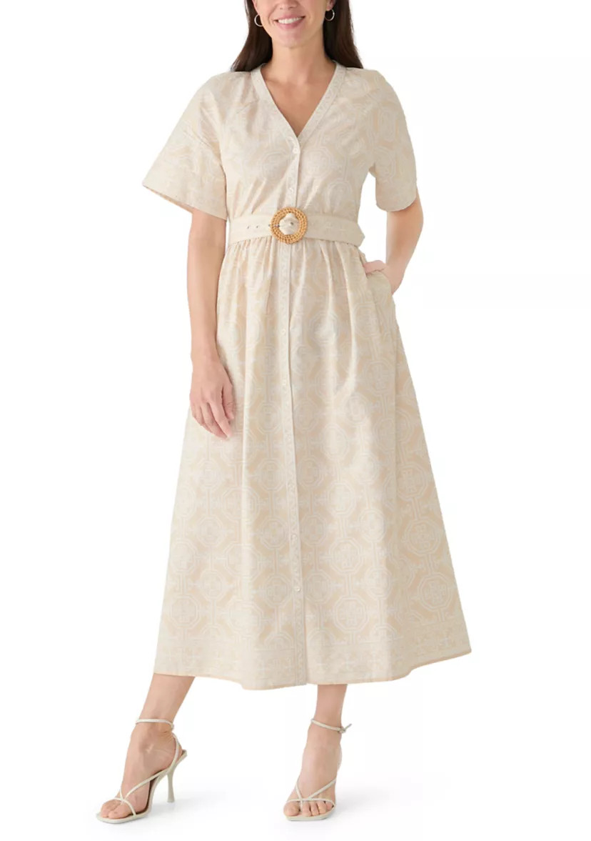Women's V-Neck Belted Midi Dress | Belk
