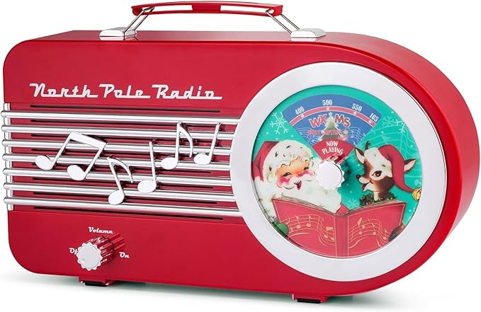 Mr. Christmas Vintage North Pole Radio Holiday Jukebox Christmas Decoration Music Box, 10.5 Inche... | Amazon (US)