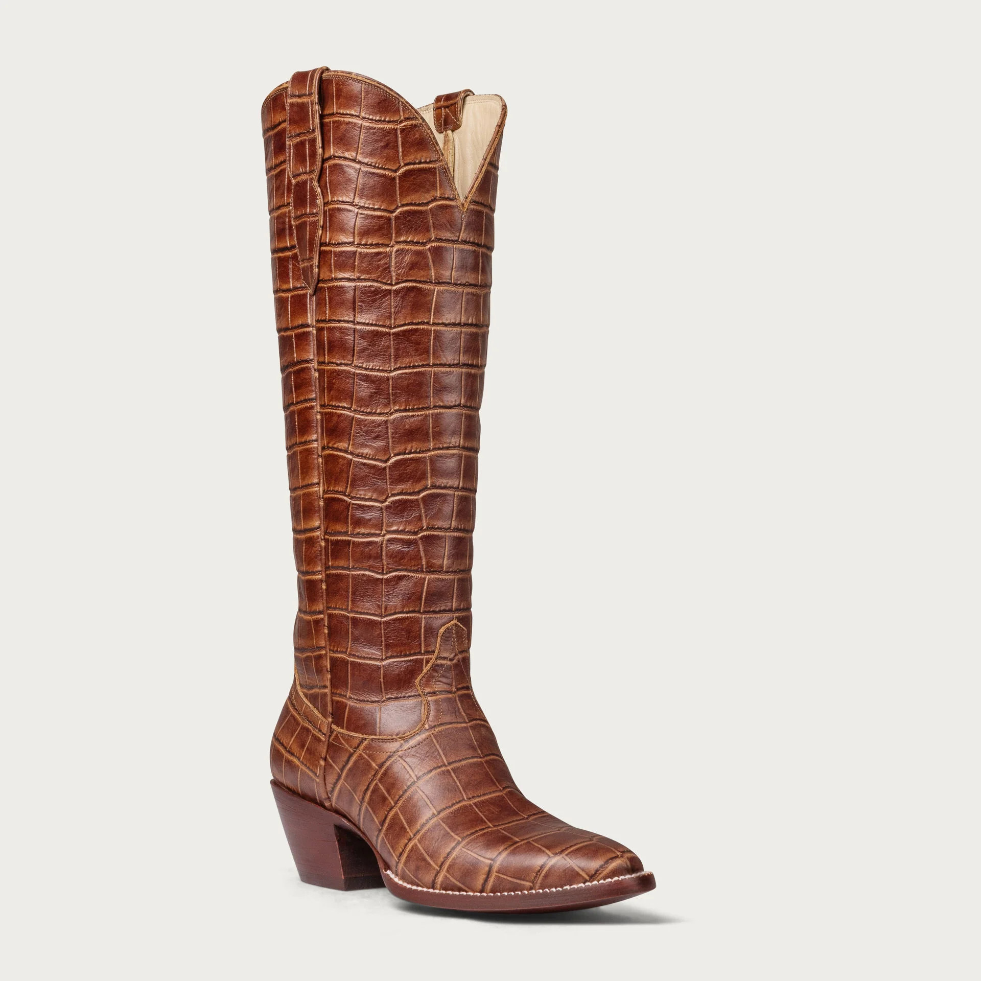 The Soho Boot Chestnut Croc | CITY Boots