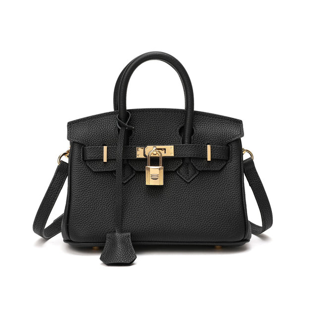Full-Grain Leather Mini Satchel/ Shoulder Bag | Shop Simon