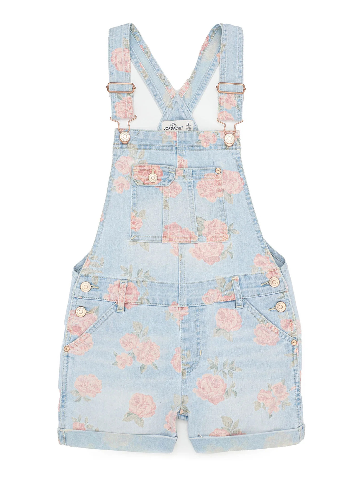 Jordache Girls Floral Shortall, Sizes 5-18 | Walmart (US)