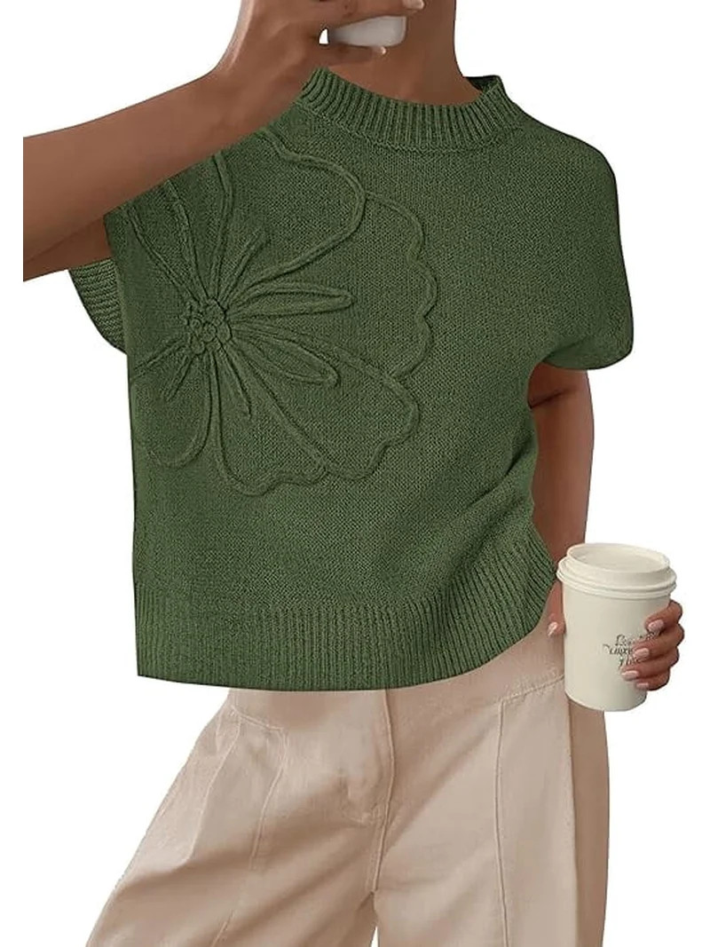 PRETTYGARDEN Women's Spring Sweater Vest Trendy Flower Knit Short Sleeve Cute Pullover Tank Tops ... | Walmart (US)