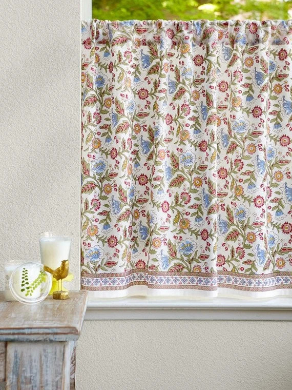 Enchanted - Ivory ~ Kitchen Curtain, Cafe Curtain, Yellow Curtain, Moroccan Curtain, Shower Curta... | Etsy (US)