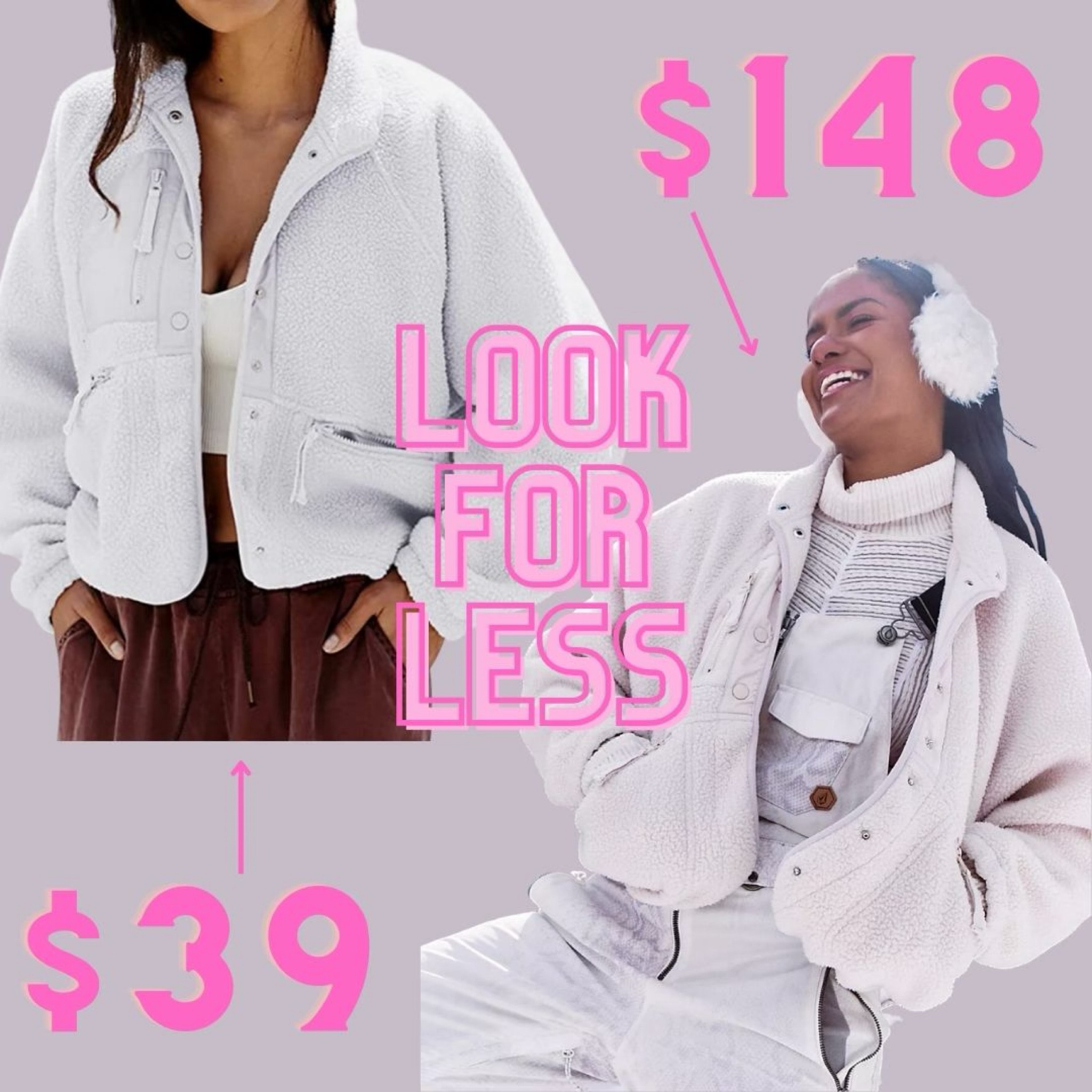Save vs. Splurge. This is one of my favorite Free People Jackets. I own it in multiple colors. This is one of the greatest deals I’ve seen. I can’t even tell a difference between the two—they look identical! Swipe this up fast before they’re gone!!

Hit the slopes fleece, outerwear, skiing, fall, winter, jacket, sweater, sweatshirt, fleece, Amazon, dupe, look for less, deal of the day, save or splurge

#LTKstyletip #LTKSeasonal #LTKunder50