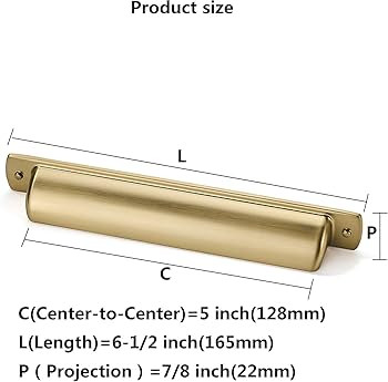 khtumeware 20 Pack 5" Drawer Pulls Brushed Brass Cabinet Cup Pulls Kitchen Hardware Brushed Gold ... | Amazon (US)