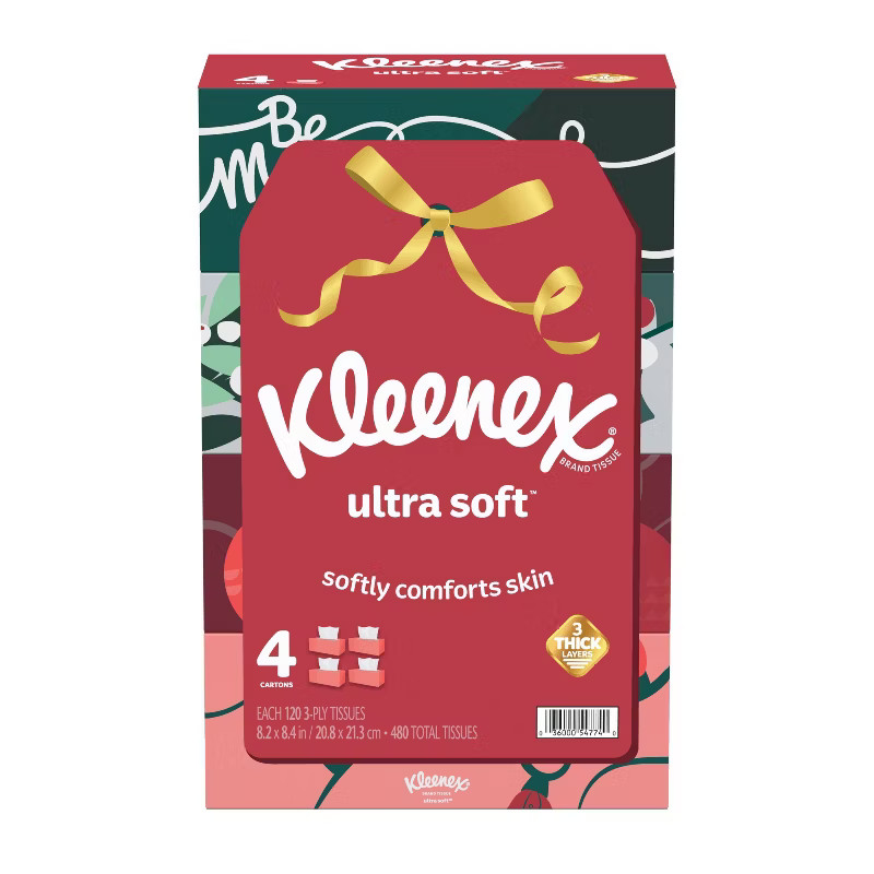 Kleenex Holiday Ultra Soft Facial Tissue - 4pk/120ct | Target