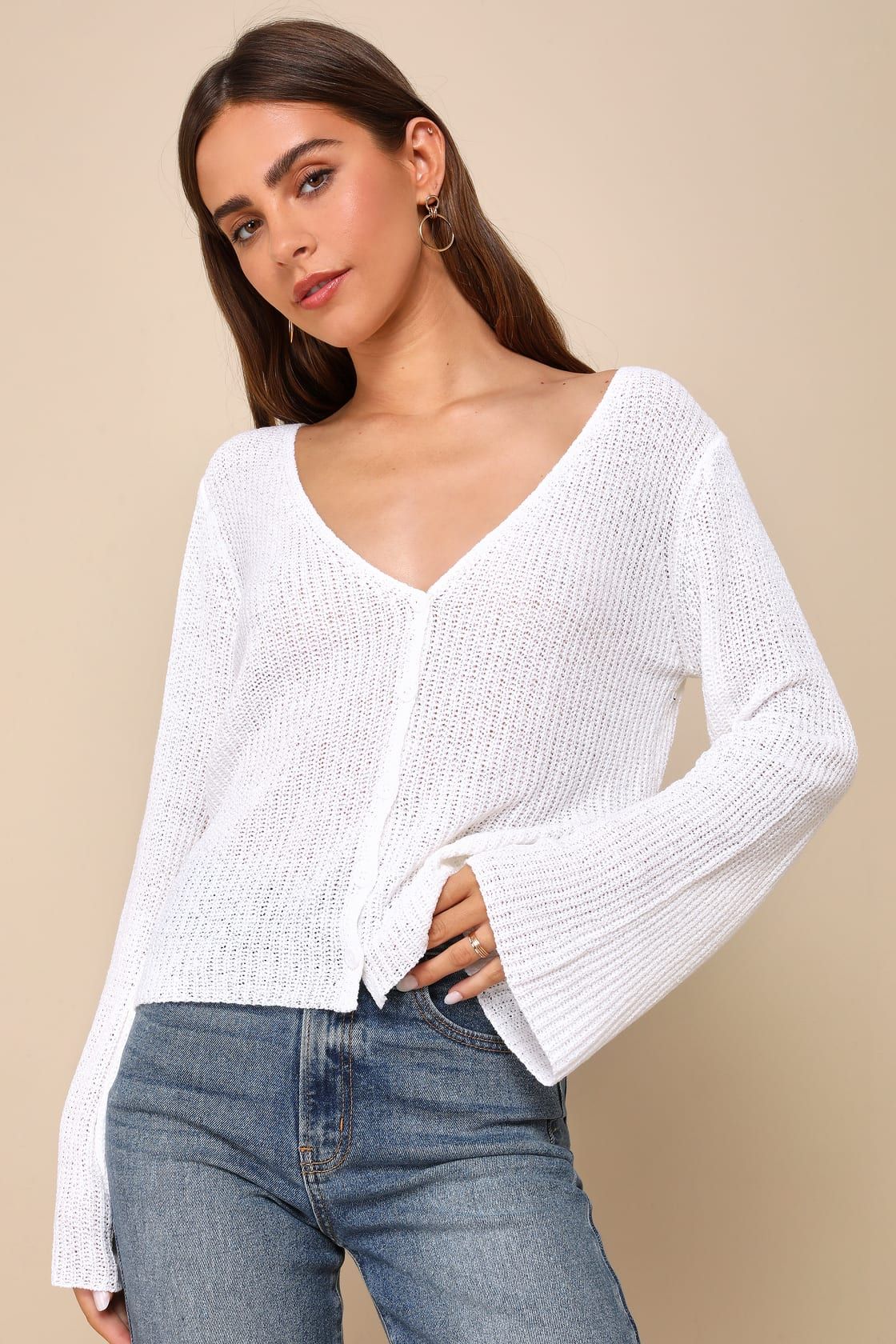 Springtime Sweetie Ivory Loose Knit Cardigan Sweater | Lulus