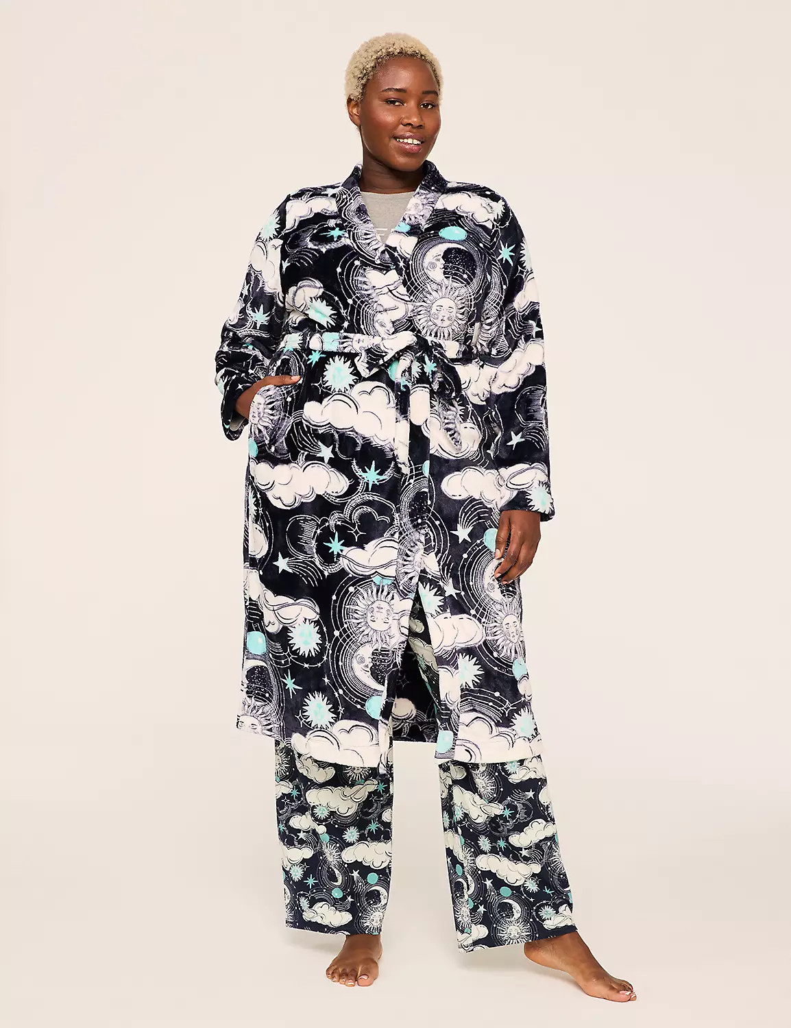 Printed Fleece Midi Robe | LaneBryant | Lane Bryant (US)