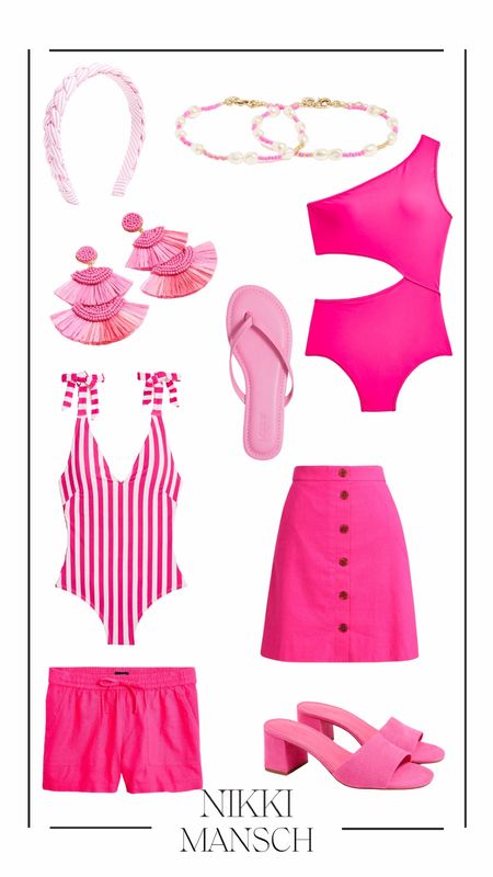 Pops of Pink!! It’s giving major Barbie vibes in the best way. Most things are on sale right now from J Crew Factory. I haven’t tried on the swimwear yet but I’m so excited for it to get here. 

Swimwear, pink, Barbie, summer style 

#LTKunder50 #LTKsalealert #LTKswim