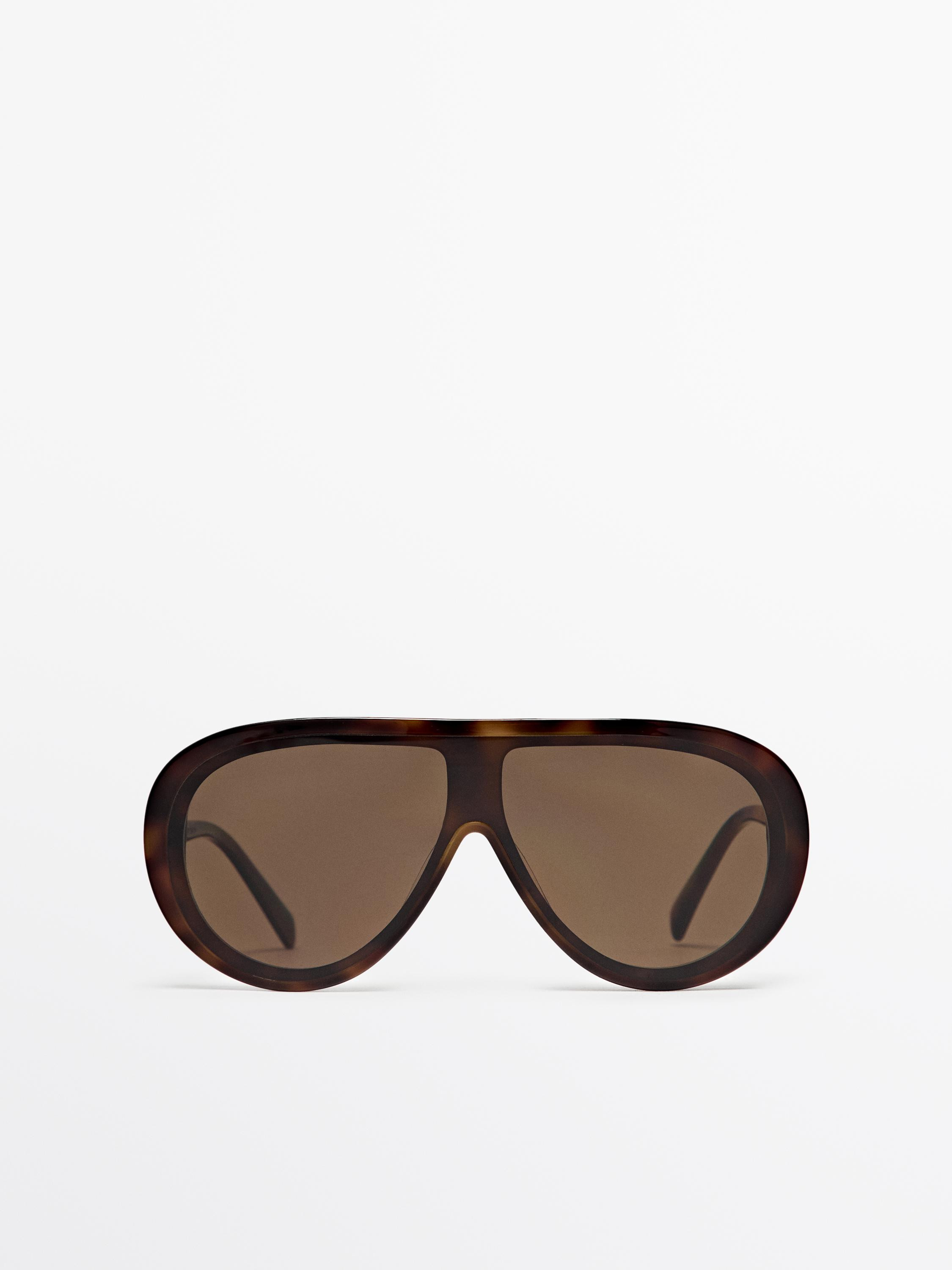 Tortoiseshell-effect aviator sunglasses | Massimo Dutti UK