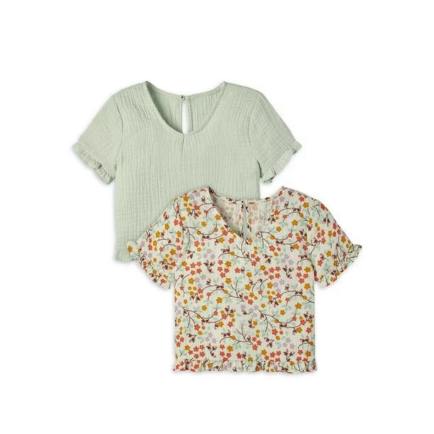 Modern Moments by Gerber Toddler Girl Ruffled Gauze Top, 2-Pack, Sizes 12M-5T | Walmart (US)