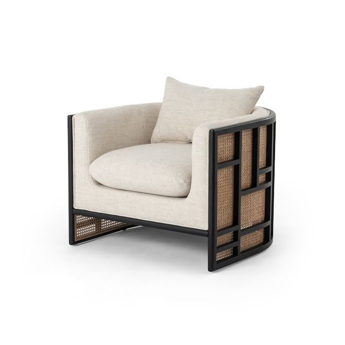 Upholstered Grid Back Chair | West Elm | West Elm (US)