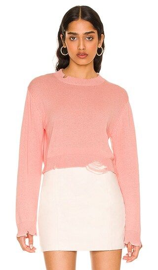 Distressed Crewneck Sweater in Taffy | Revolve Clothing (Global)