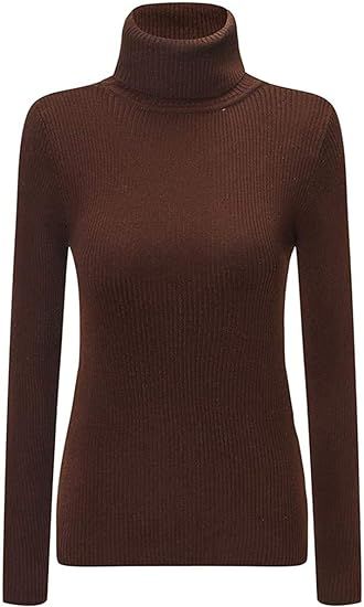 SANGTREE Women's Turtleneck Basic Great Stretchy Slim Fit Sweater | Amazon (US)
