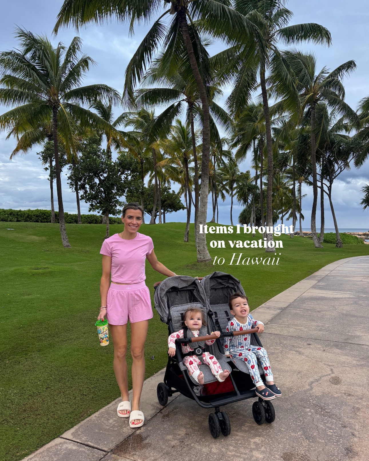 Vacation items 
Swimsuits size small
Pink Alo outfit size small shorts, top size medium 
