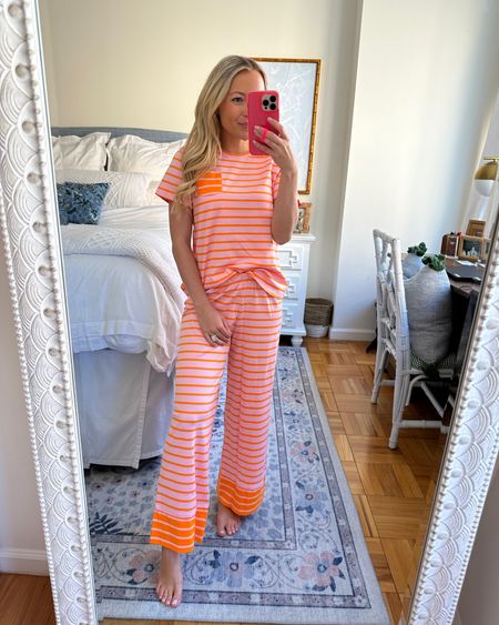 Lake Pajama collection with Atlantic Pacific! These run true to size for me, wearing the XS 🍊 #LakePajamas #pajamas #comfyclothes 

#LTKFind #LTKSeasonal #LTKwedding
