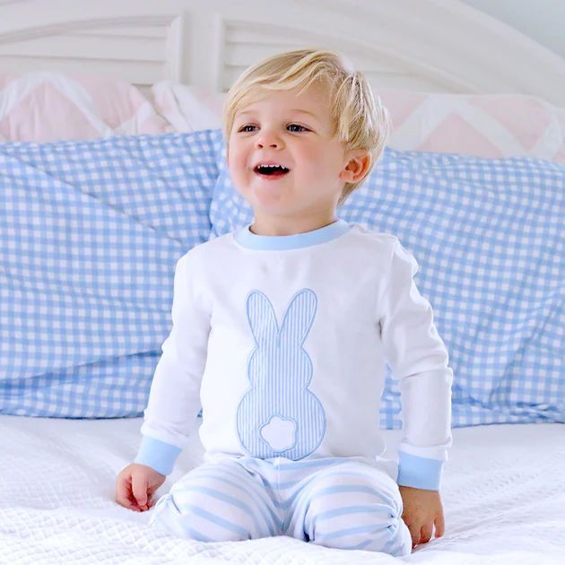 Light Blue Stripe Bunny Loungewear | Classic Whimsy