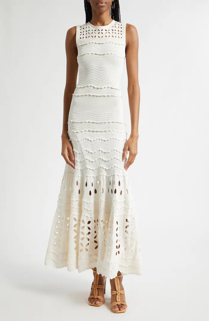 Ulla Johnson Lakshmi Eyelet Scallop Trim Midi Dress | Nordstrom | Nordstrom