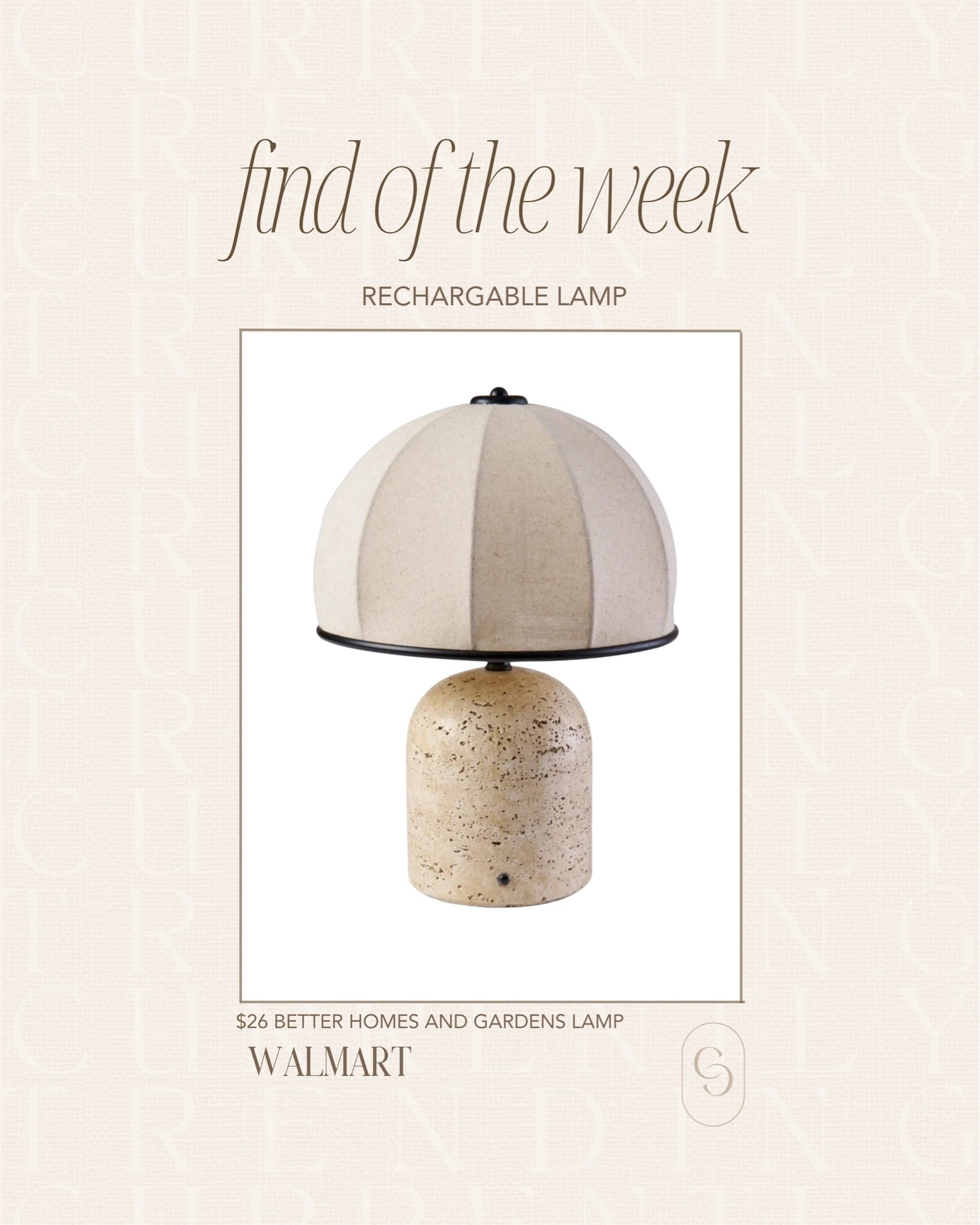 FIND OF THE WEEK 🤎

This $26 rechargeable lamp from Better Homes & Gardens at Walmart looks so much more expensive than it is. The textured stone-look base + pleated neutral shade give it that high-end designer feel—and because it’s rechargeable, you can style it literally anywhere. ✨

Such a good little find for a kitchen counter, bookshelf, console, nightstand or dining nook.

Comment LAMP and I’ll send you the link! 🤎

#WalmartFinds #HomeDecorFinds #AffordableHomeDecor

#LTKHome #LTKSeasonal